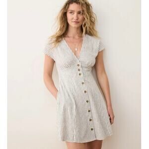 Women’s Marine Layer Camila Mini Dress in Cream/Navy Stripe SZ M
